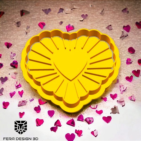 Cortador e marcador Coração - tipo Linzer (cortador e marcador)