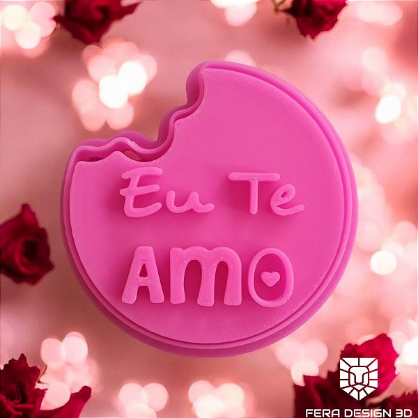 Cortador + Marcador - Bolacha - Eu te amo (Dia Namorados)