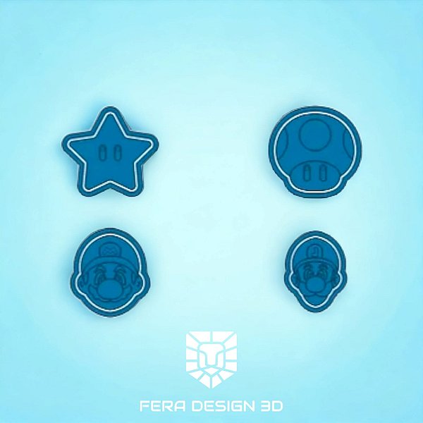 Turma Mario Bros (cortadores e marcadores)