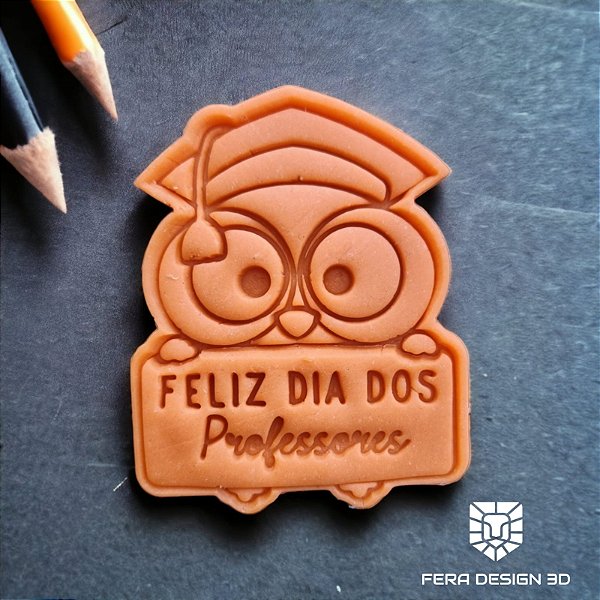 Cortador + Marcador -  Coruja Feliz dia dos Professores