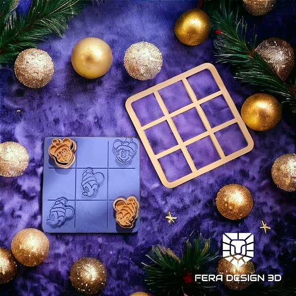 Cortador + Marcador - Jogo da Velha Mickey e Minnie