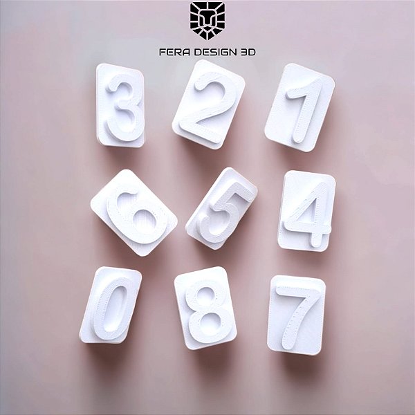 Carimbo de números de 0 a 9 (sem cortador)