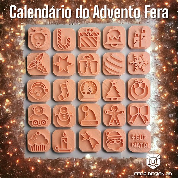 Cortadores + Marcadores - Calendário do Advento Fera (Natal)