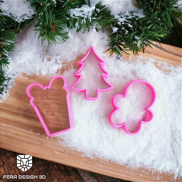 Trio Cortadores de Natal ( Gigerman, Presente e Árvore)