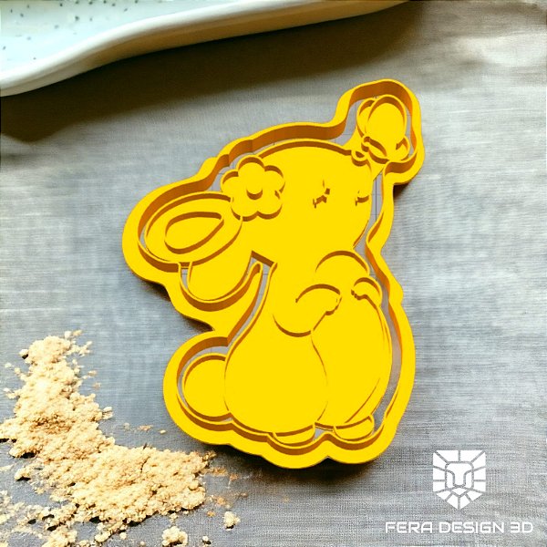 Cortador + Marcador - Coelhinha com Borboleta