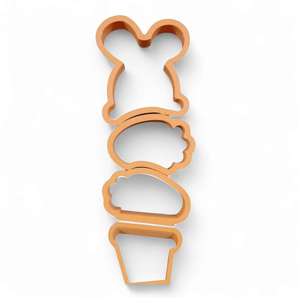 Cortadores - Coelho Páscoa, Cenourinhas e Vaso para Montar