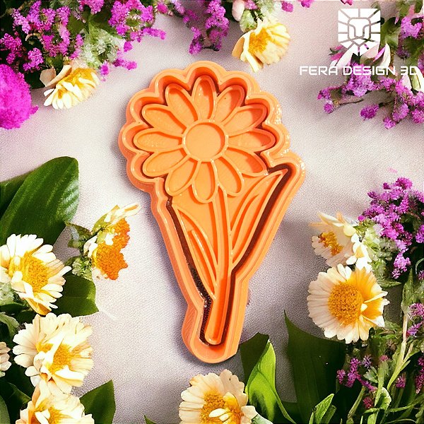 Cortador e Marcador 3D Flor Margarida 01