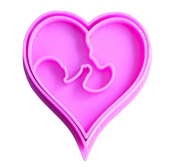 Cortador e Marcador Coração Mãe e bebê (Dia das Mães)