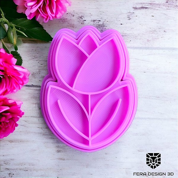 Cortador e Marcador 3D Flor Tulipa (Mães / Mulher)