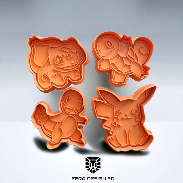 Cortadores + Marcadores - Kit Pokémon 03 (10cm)