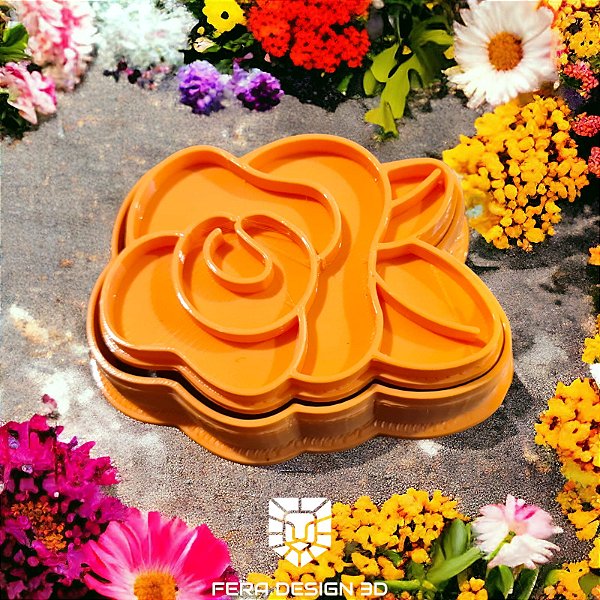 Cortador e Marcador 3D Flor Rosa 01 (Mãe / Mulher)