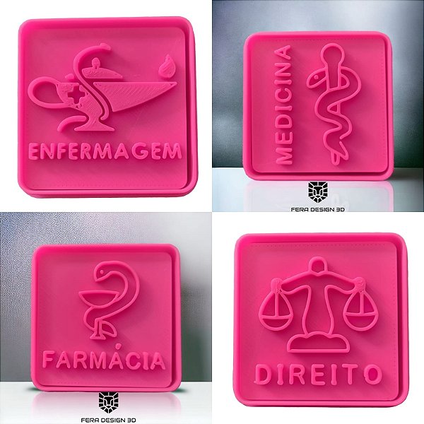 Kit Formatura 01 - Medicina, Enfermagem, Farmácia e Direito (Cortador e Marcadores)
