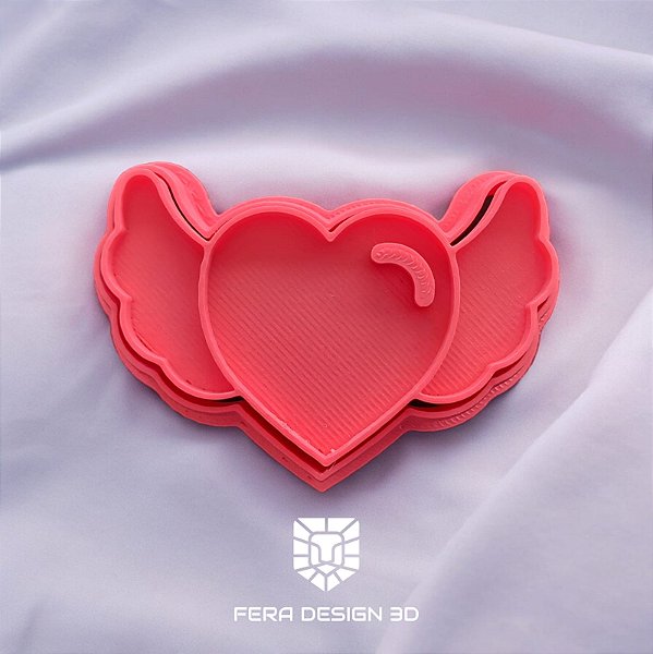 Cortador + Marcador - Coração Alado (Dia dos Namorados)