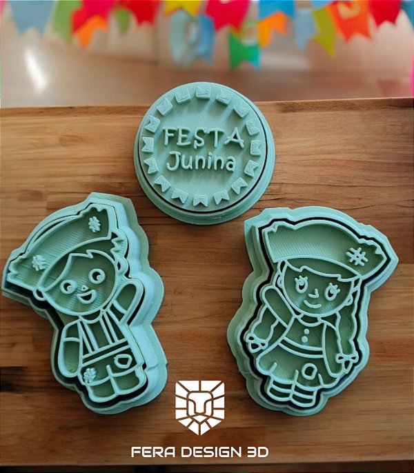 Cortadores + Marcadores - Festa Junina 6 (Placa+ Caipirinhas)