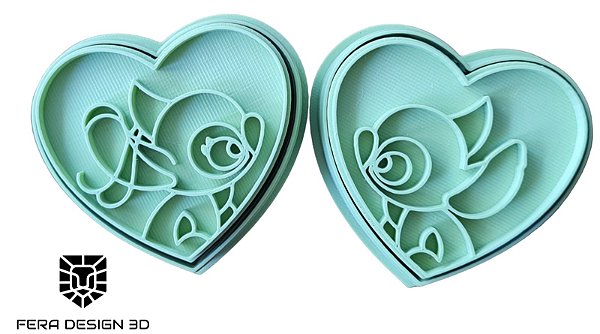 Cortador + Marcador -Stitch e Angel Coração (Lili Stitch)