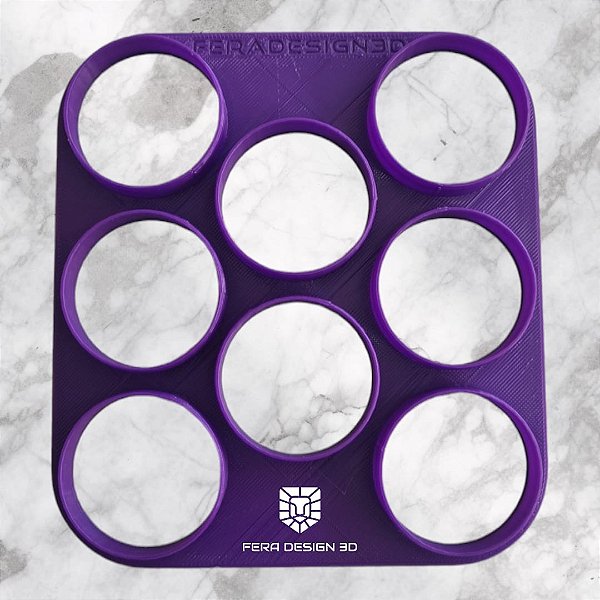 Mini Placa 8 Círculos de 5cm (cortador de biscoito)