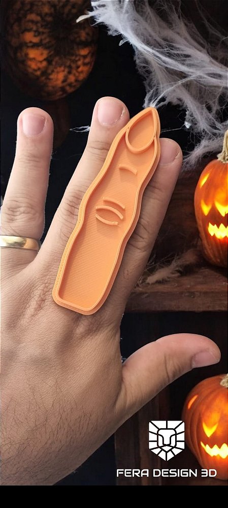 Cortador e Marcador Dedo de Bruxa 10x3cm