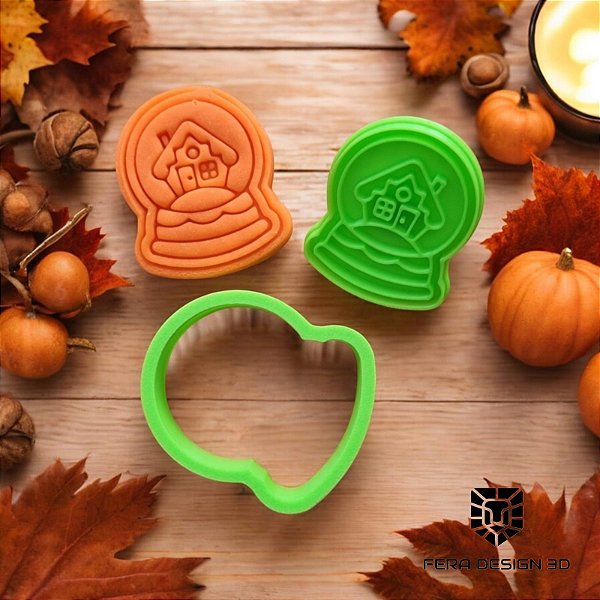 Cortador + Marcador Globo de neve casa Natal