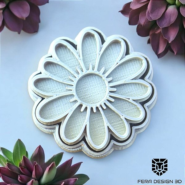 Cortador e Marcador 3D Flor Margarida 4 (Mães / Mulher)