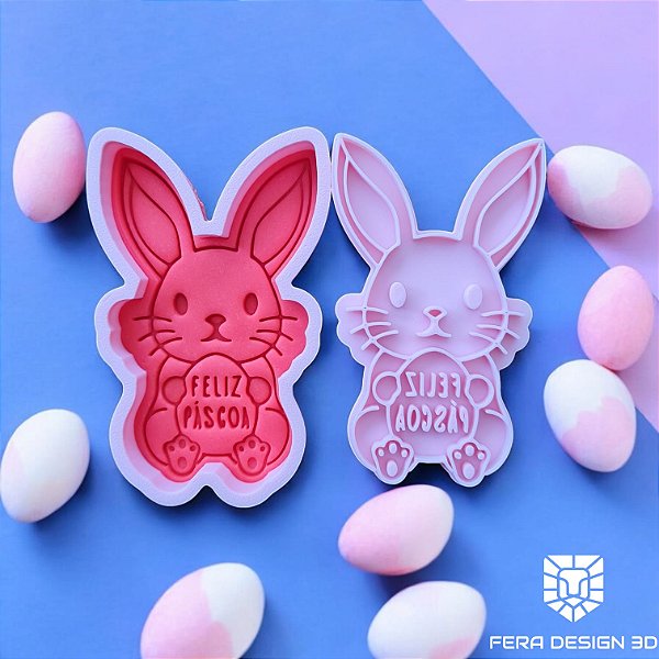 Cortador + Marcador - Coelho com Ovo de Páscoa