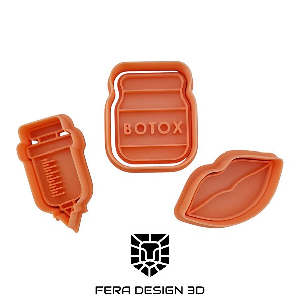 Cortadores + Marcadores - Kit Botox (frasco, boca e seringa)