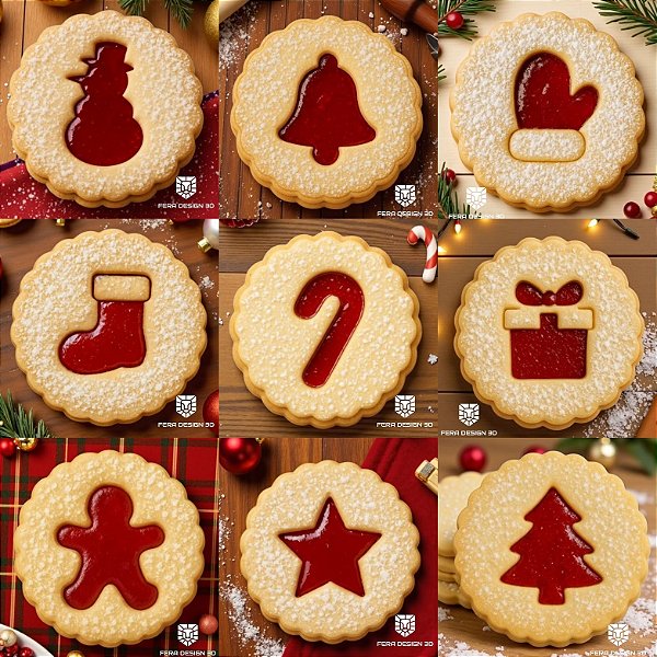 Cortadores - Biscoitos Linzer de Natal