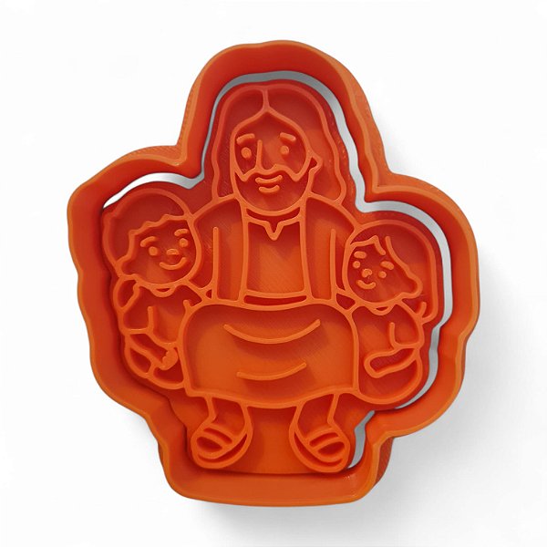 Cortador e Marcador 3D Jesus E Crianças Páscoa