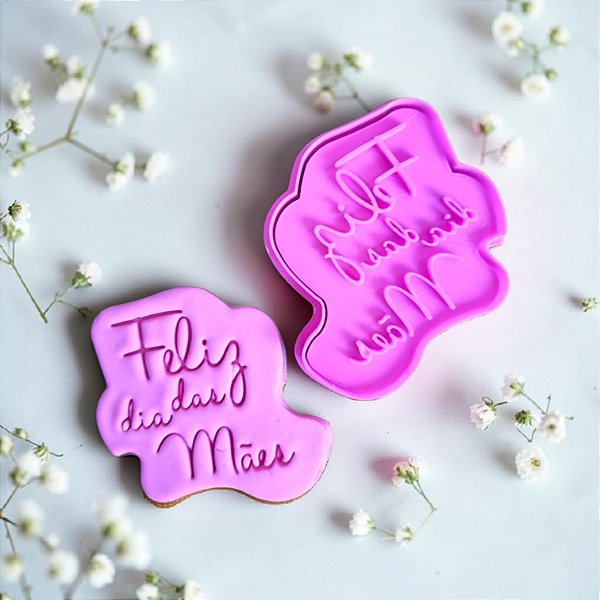 Cortador e Marcador 3D Placa Feliz Dia das Mães