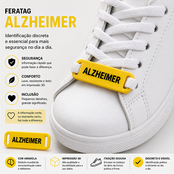 FeraTag Alzheimer – 5 pares - Kit Identificador para Cadarço