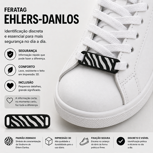 FeraTag Ehlers-Danlos – 5 pares - Kit Identificador para Cadarço