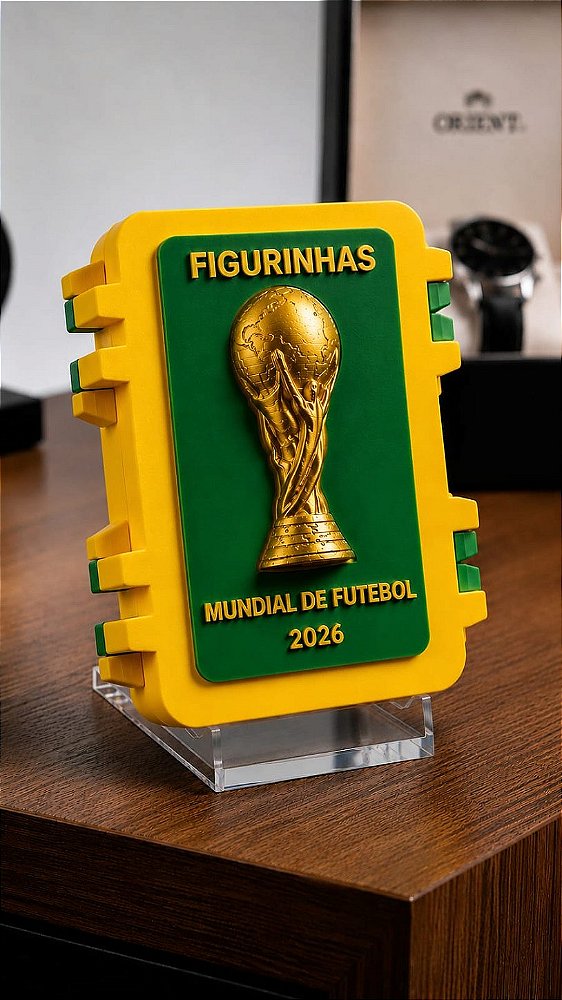 Não personalizável - Amarela - Caixinha para figurinhas do Mundial de Futebol 2026