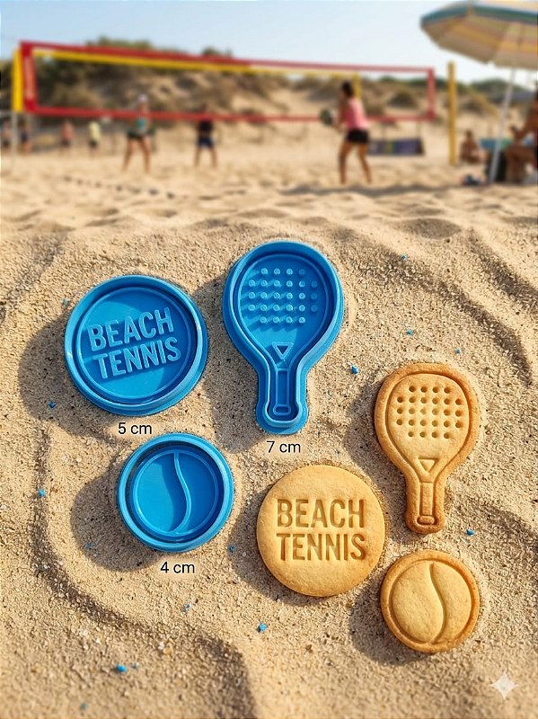 Cortadores e Marcadores em 3D - Kit Beach Tennis (raquete, tenis)