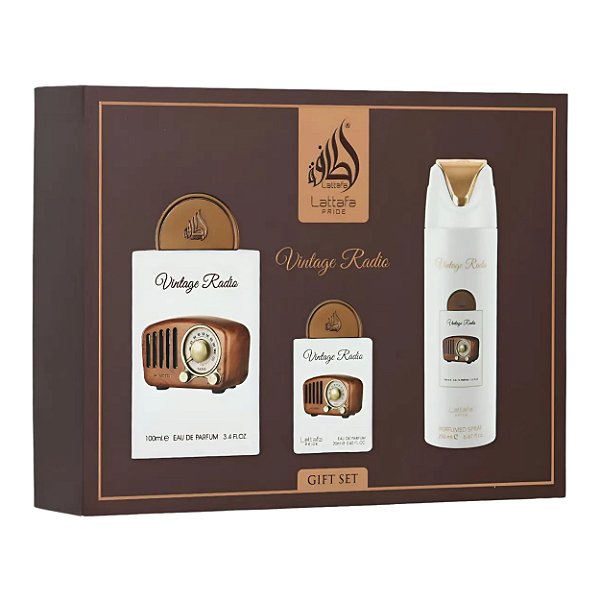 Kit Vintage Radio 3 Lattafa Masculino