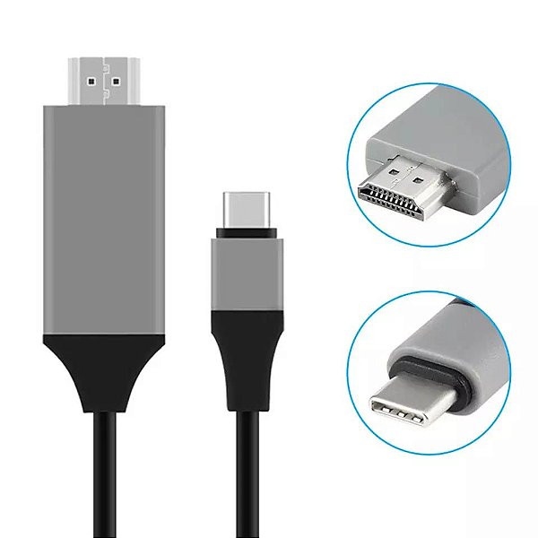 Cabo Tipo C Usb-c Para Hdmi 2k 4k Full Hd 2 Metros