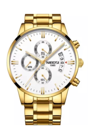 Relógio Nibosi Quartzo Dourado/Branco