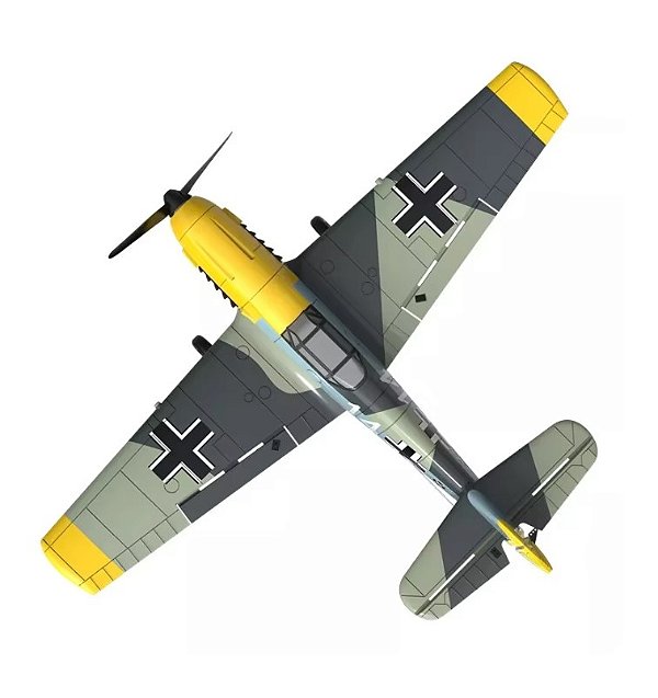 Avião de controle remoto bf109 2.4ghz 4ch 400mm Profissional