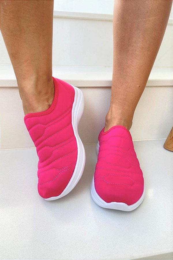 Tênis Meia Feminino Esportivo Rosa Pink Slip On Ultraleve Confortável -  Kafifa Fashion - Sapatos femininos que você vai amar!