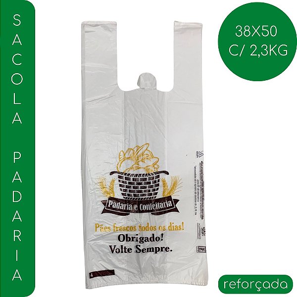 SACOLA REFORÇADA PADARIA 38X50 C/2,300KG