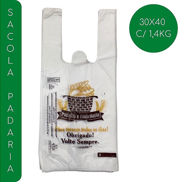 SACOLA REFORÇADA PADARIA 30X40 C/1,400KG