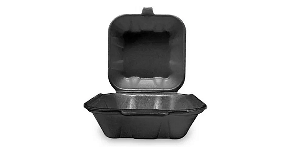 H-01 HAMBURGUEIRA ISOPOR EPS 140X130X85MM PRETA C/400