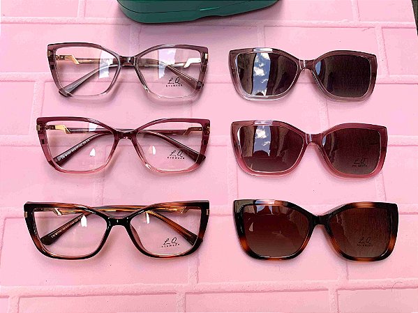 Armação Clip-on Feminina Quadrada - Henda