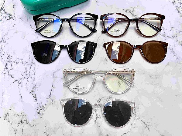 Armação Feminina Redonda Clip-on - Weza