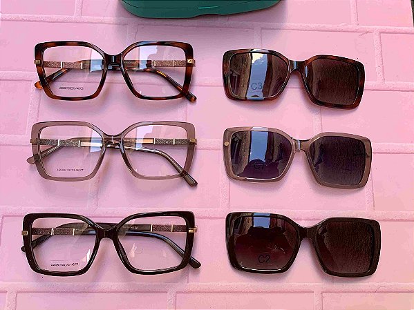 Armação Clip-on Feminina Quadrada - Luanda