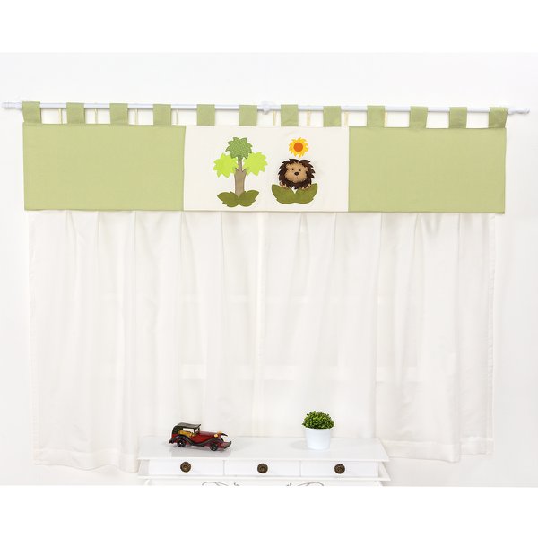 Cortina Para Quarto de Bebê Simba Verde 03 Peças - Coleção Slim