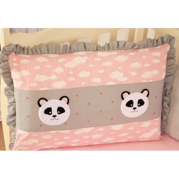 Kit Berço Panda Rosa 12 peças - Coleção Decorative