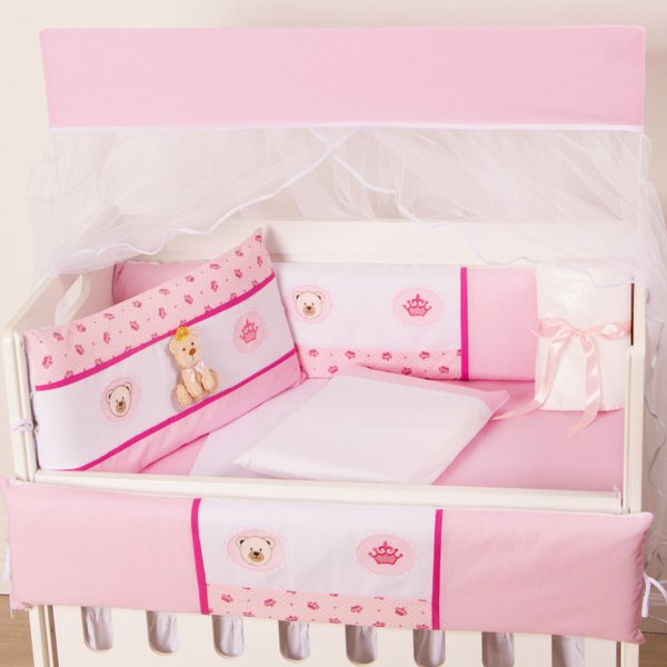 Kit Mini Berço Império Rosa - 10 Peças