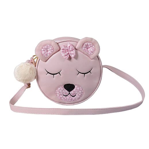 Bolsa Redonda Nylon Bichinho Ursinha Rosa P 01 Peça