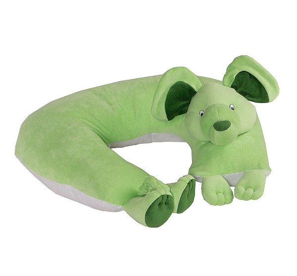Almofada de Amamentação Para Bebê Bichos Savana Elefante Verde 01 Peça