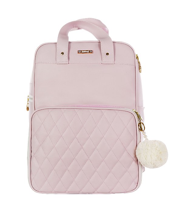 Mochila Maternidade Nylon Rosa 01 Peça - Coleção Multifuncional