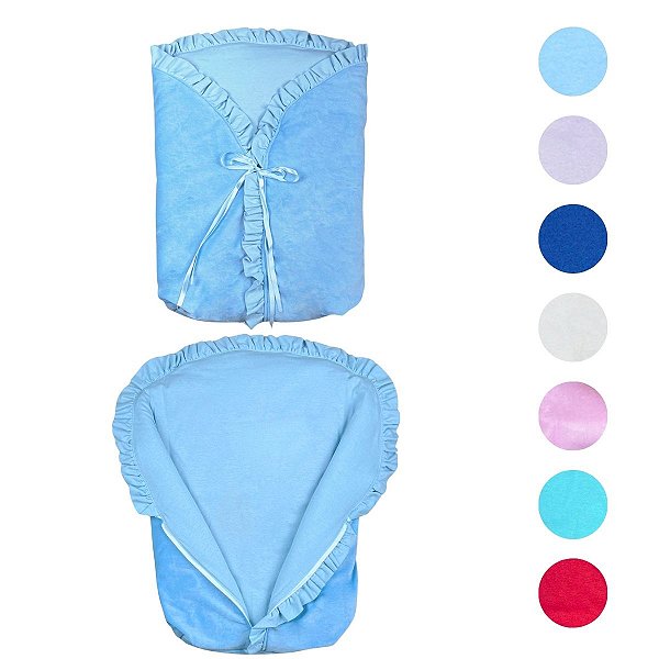 Porta Bebê de Plush com fechamento em Zíper  Diversas Cores - 01 Peça